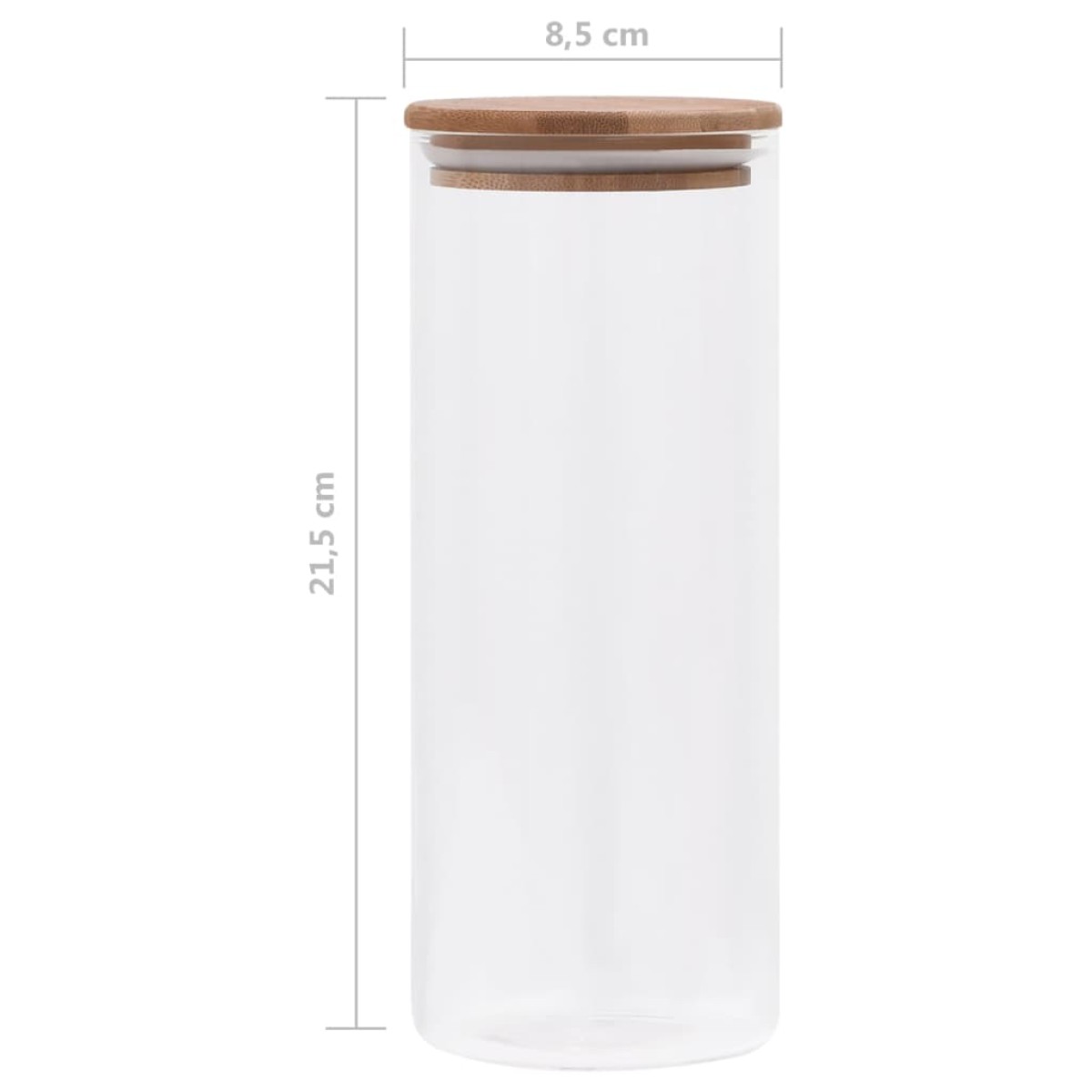 vidaXL Βάζα 6 τεμ. 1000 ml Γυάλινα με Καπάκι από Μπαμπού