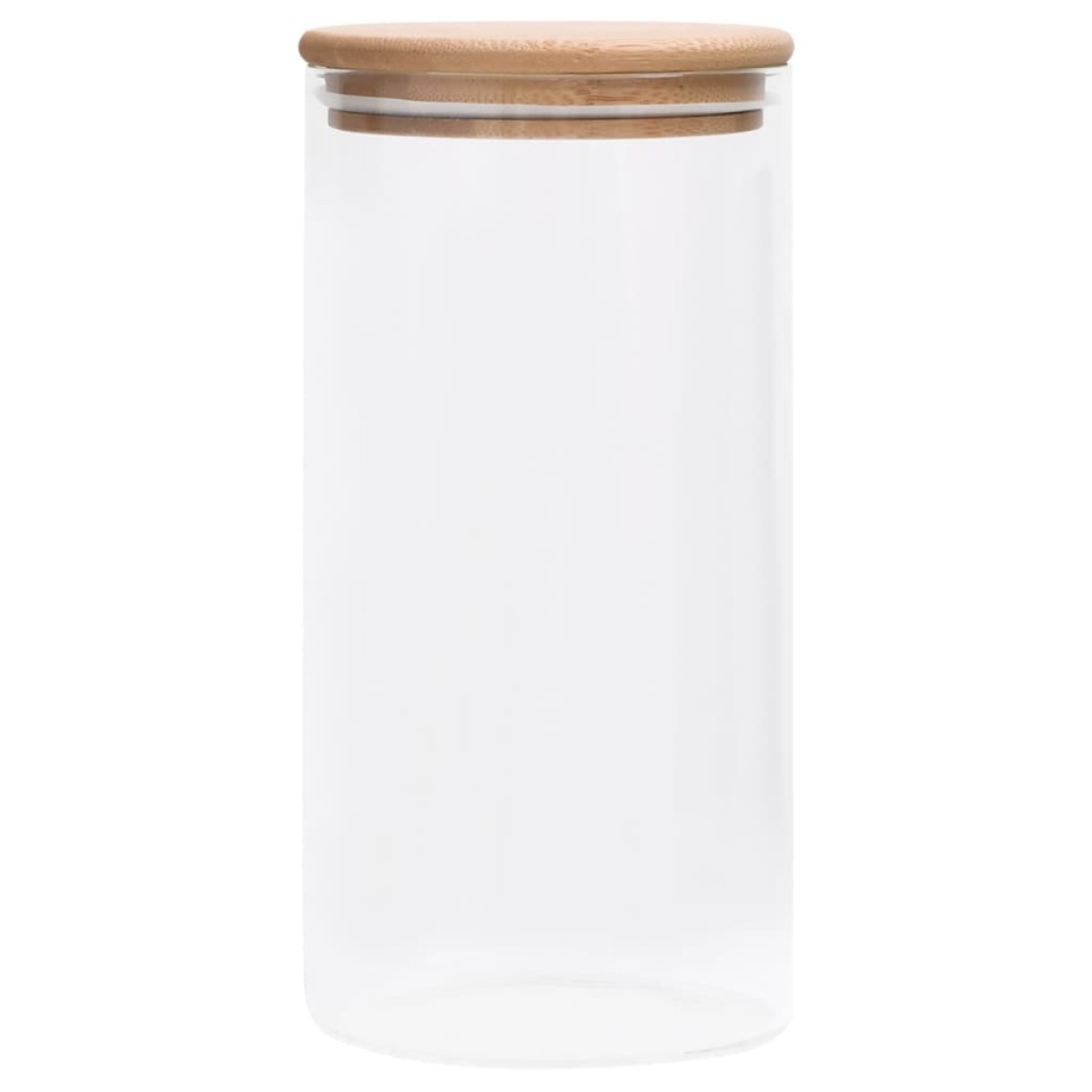 vidaXL Βάζα 4 τεμ. 1200 ml Γυάλινα με Καπάκι από Μπαμπού