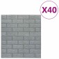 vidaXL 3D Τούβλα Ταπετσαρίας Αυτοκόλλητα Ανθρακί 40 τεμ.