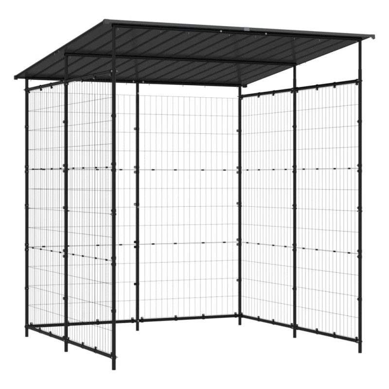 vidaXL Αποθήκη Ποδηλάτων Μαύρη 190 x 190 x 222 εκ. Ατσάλινη