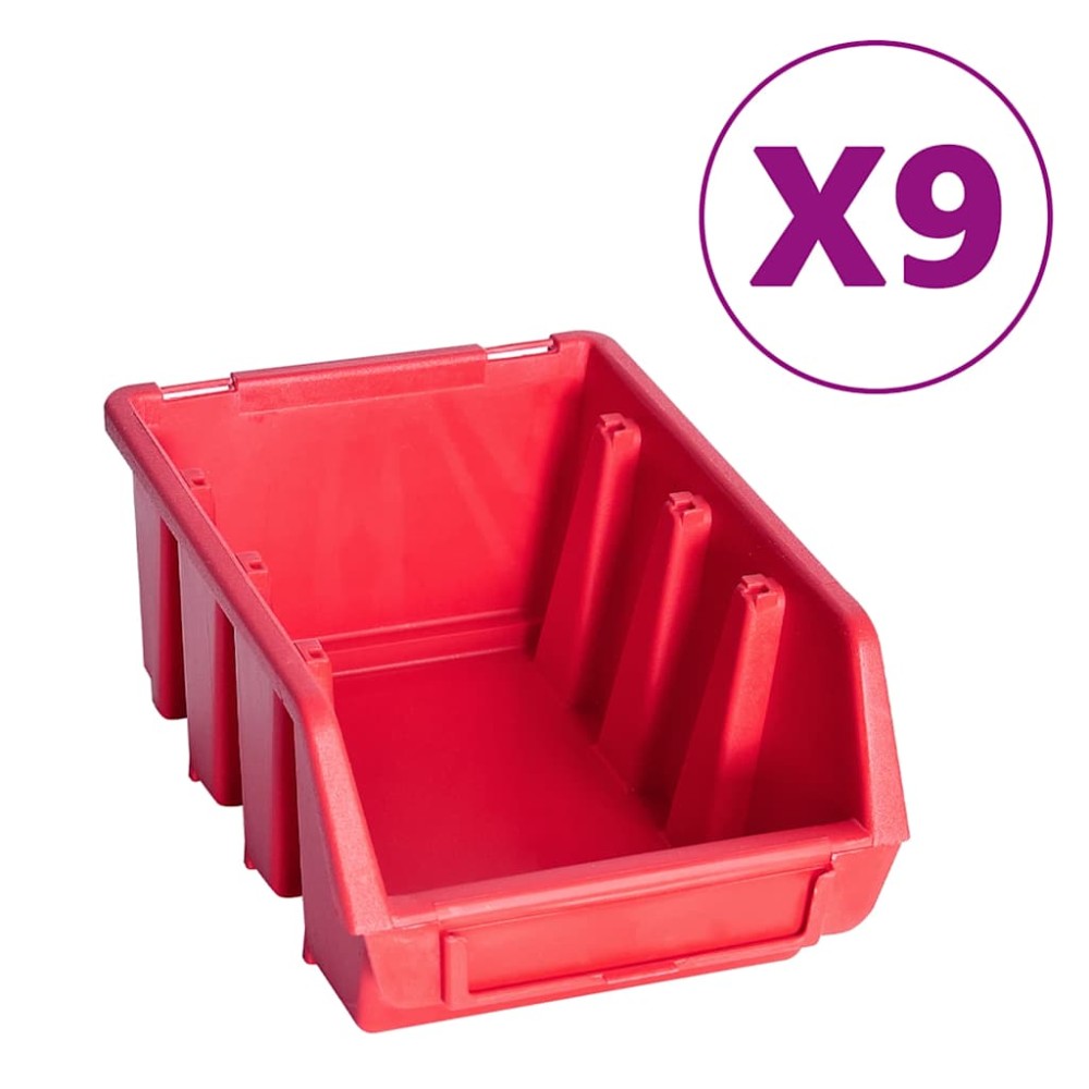 vidaXL Κουτιά Αποθήκευσης Σετ 103 τεμ. Κόκκινα/Μαύρα με Πάνελ Τοίχου