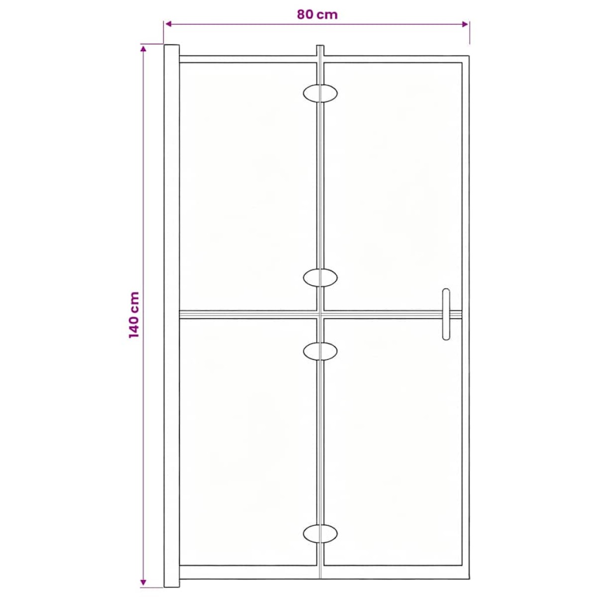vidaXL Καμπίνα Μπανιέρας Πτυσσόμενη Μαύρη 80 x 140 εκ. από ESG