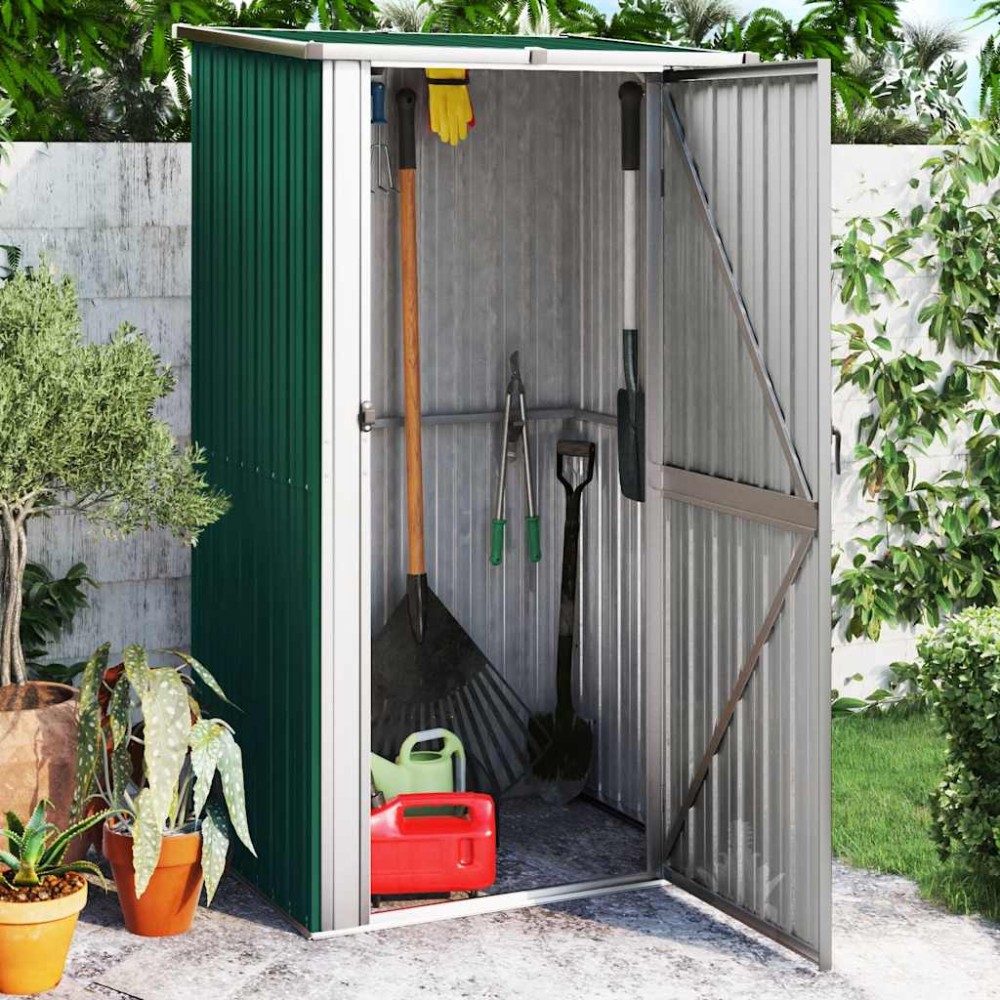 vidaXL Αποθήκη Κήπου Πράσινη 118,5 x 97 x 209,5 εκ. από Γαλβανισμένο Ατσάλι