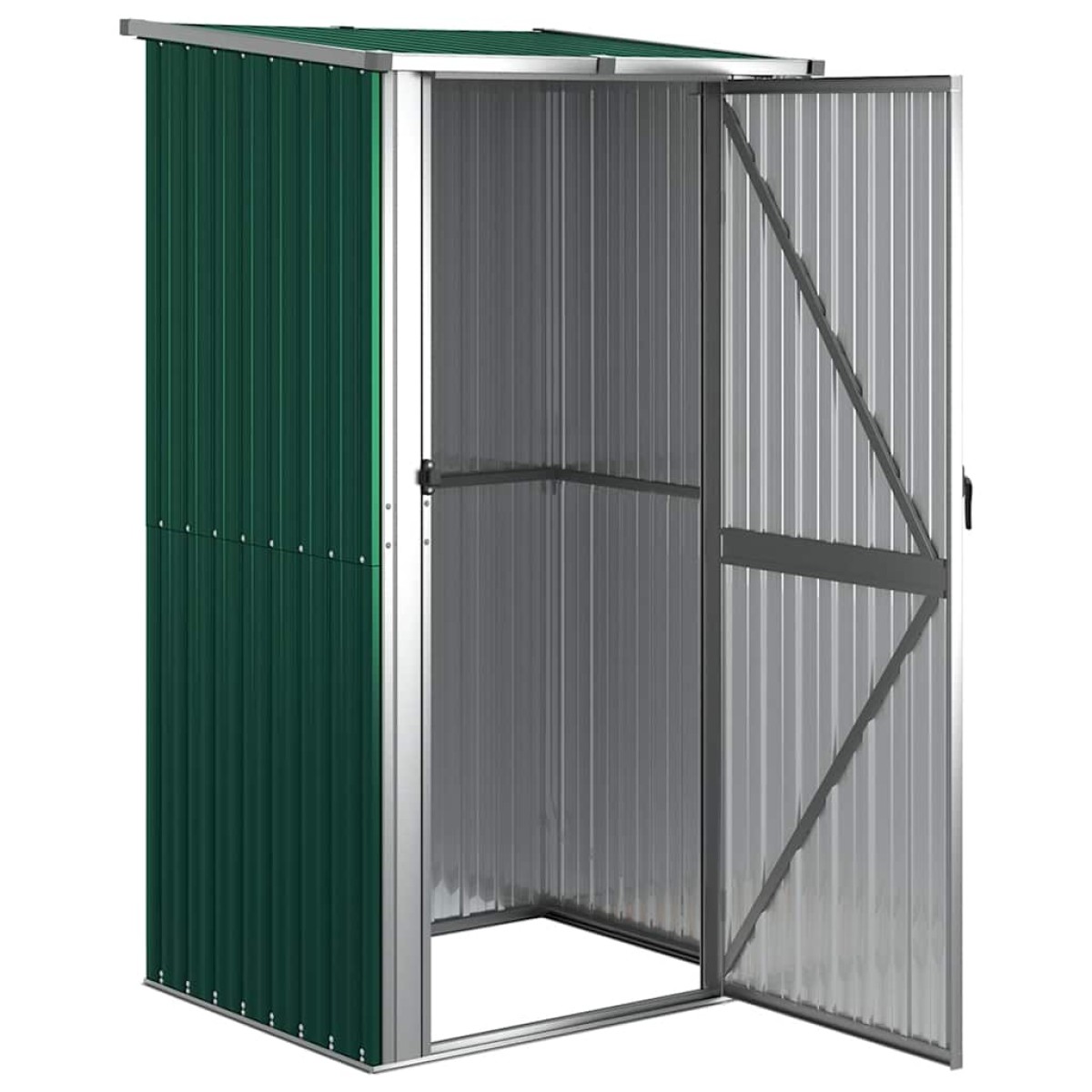vidaXL Αποθήκη Κήπου Πράσινη 118,5x97x209,5 εκ. Γαλβανισμένο Ατσάλι