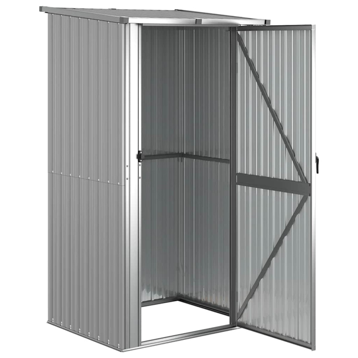 vidaXL Αποθήκη Κήπου Γκρι 118,5 x 97 x 209,5 εκ. Γαλβανισμένο Ατσάλι