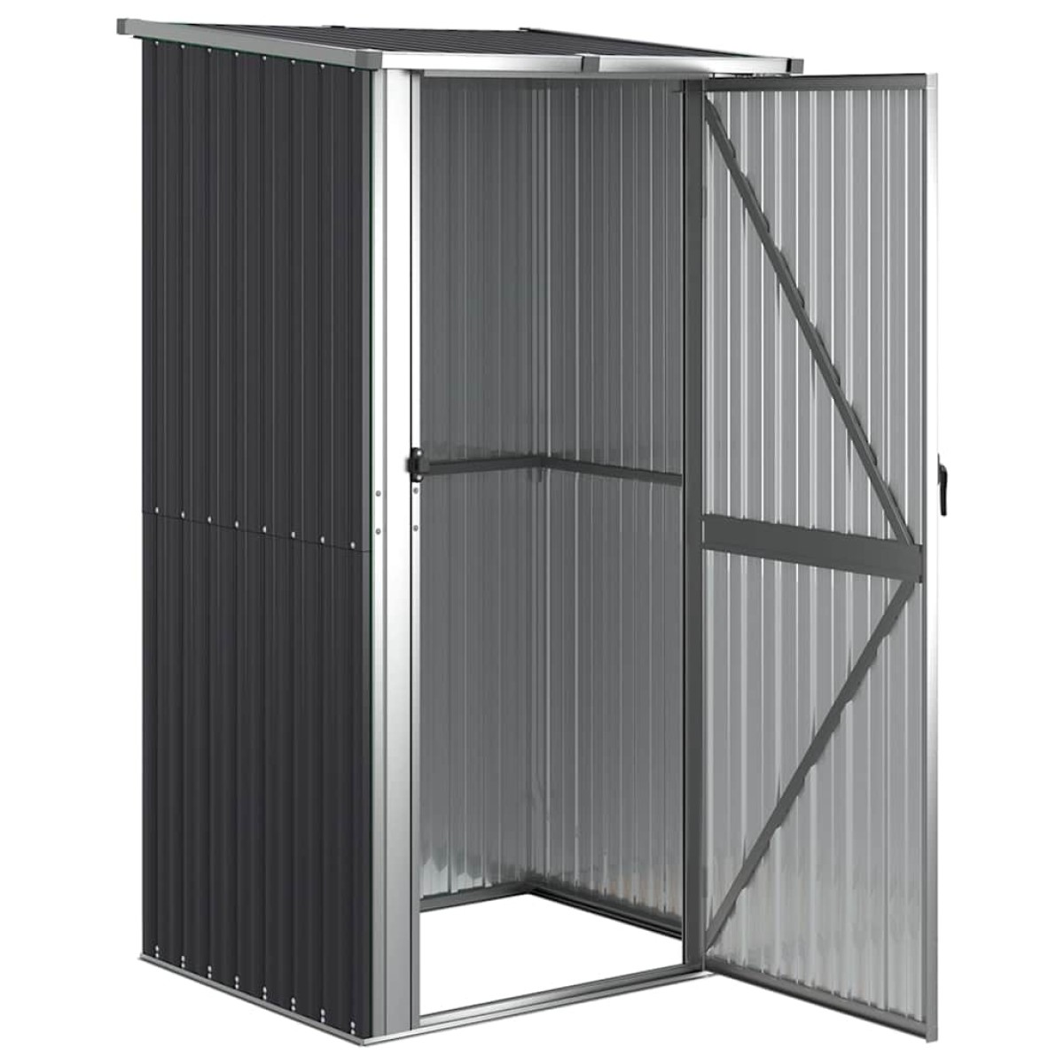 vidaXL Αποθήκη Κήπου Ανθρακί 118,5x97x209,5 εκ. Γαλβανισμένο Ατσάλι