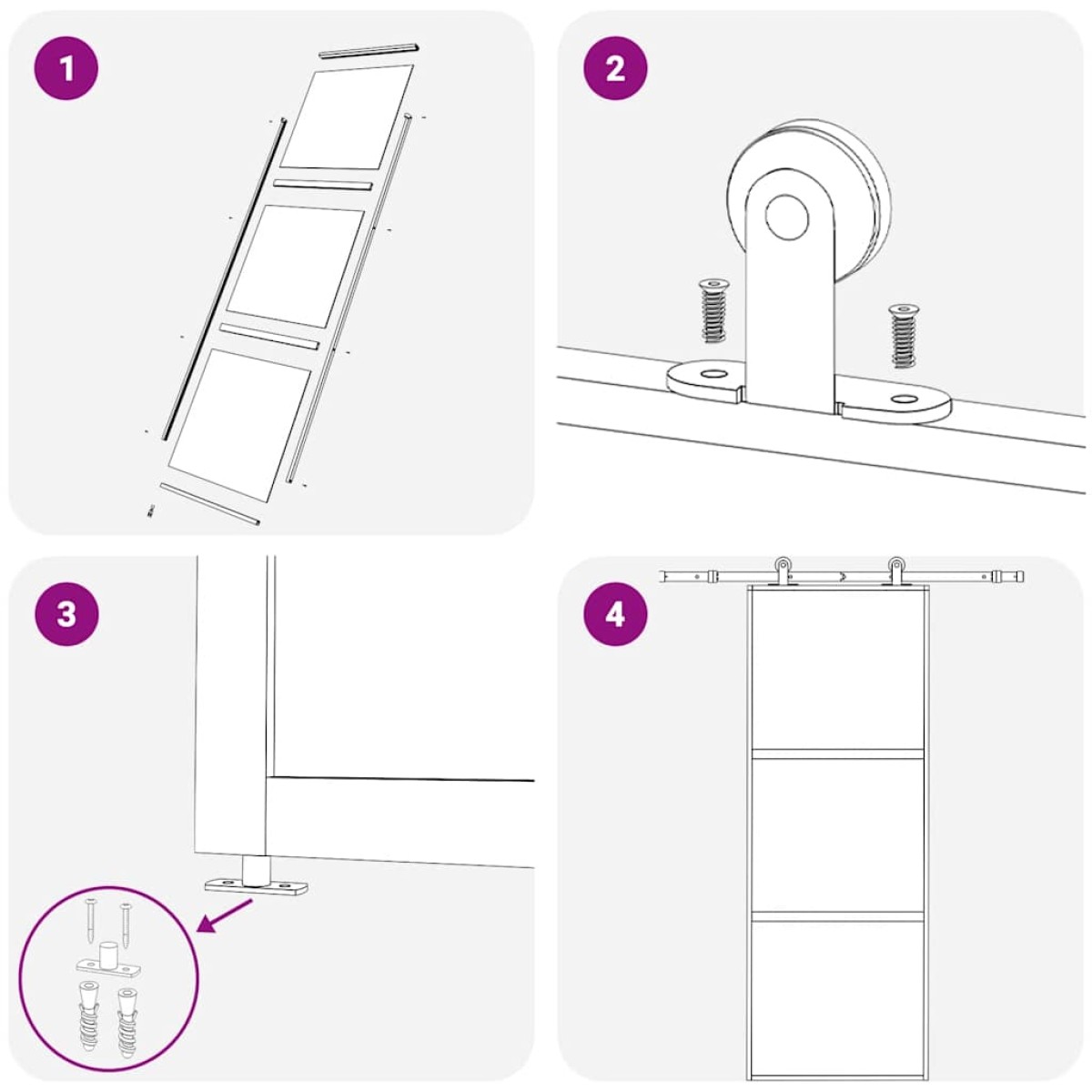 vidaXL Πόρτα Συρόμενη Μαύρη 76 x 205 εκ. από Γυαλί ESG / Αλουμίνιο