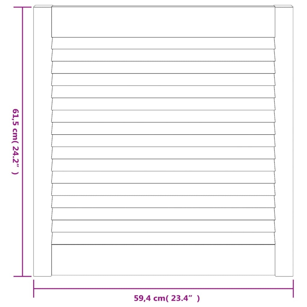 vidaXL Πορτάκια με Περσίδες 4 Τεμ. 61,5x59,4 εκ. από Μασίφ Ξύλο Πεύκου