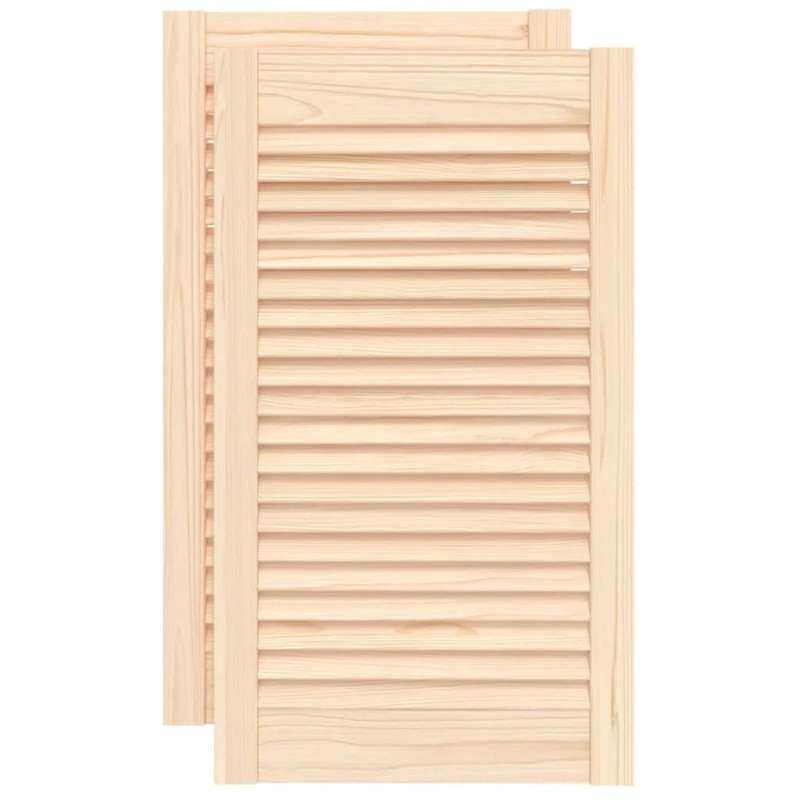 vidaXL Πορτάκια με Περσίδες 2 Τεμ. 69x39,4 εκ. από Μασίφ Ξύλο Πεύκου