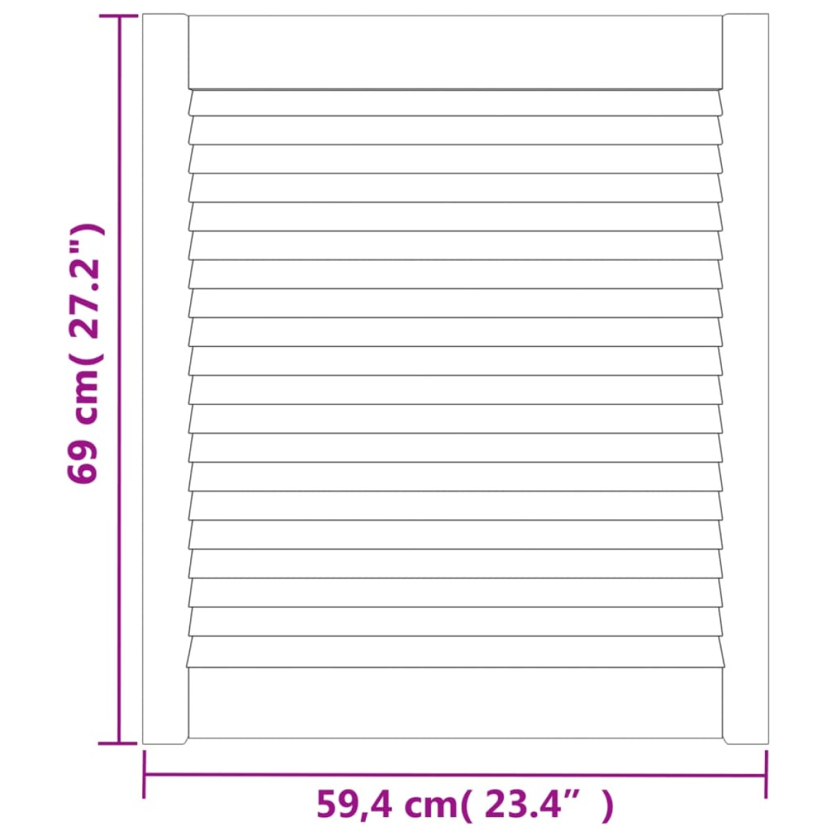 vidaXL Πορτάκια με Περσίδες 2 Τεμ. 69x59,4 εκ. από Μασίφ Ξύλο Πεύκου