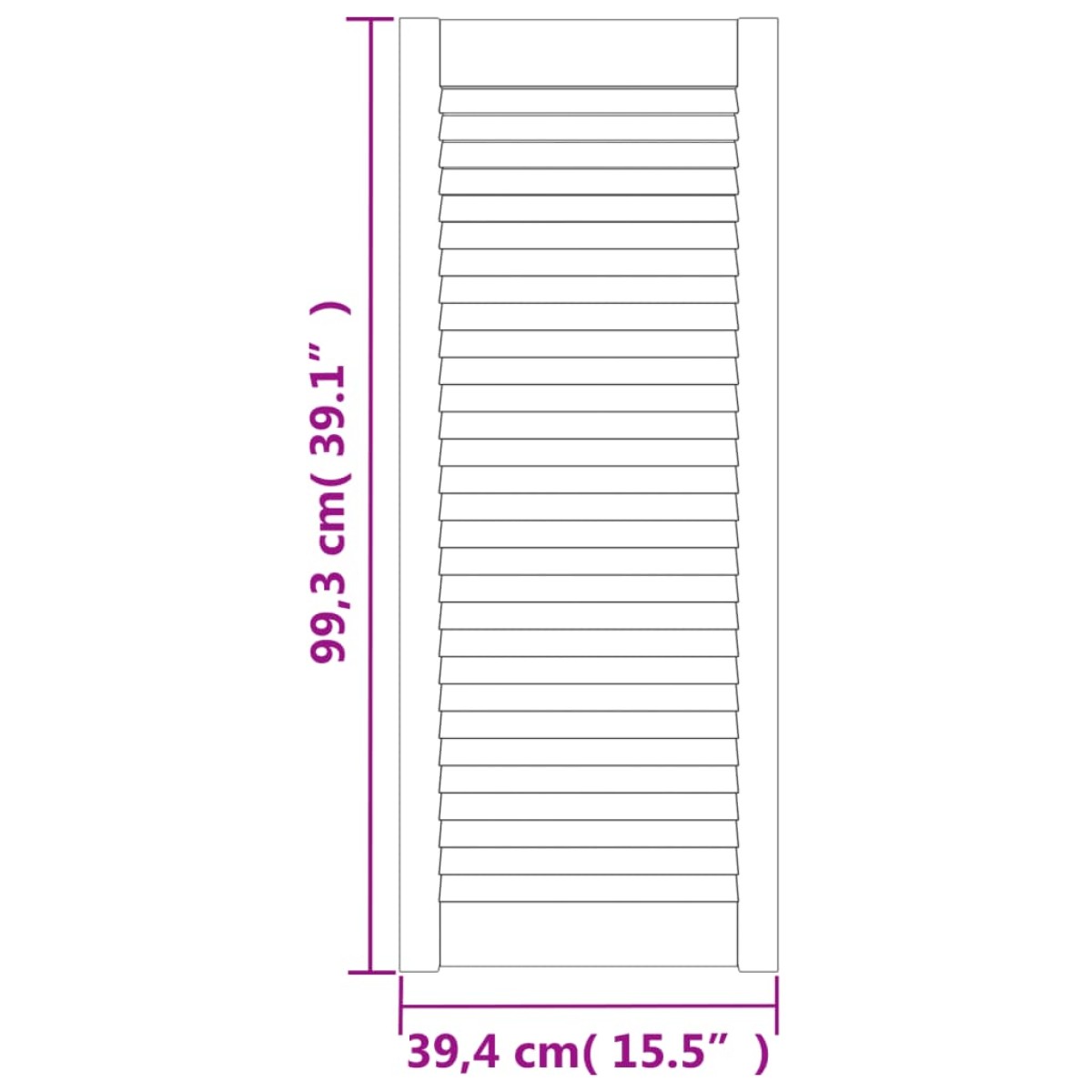 vidaXL Πορτάκι με Περσίδες 99,3x39,4 εκ. από Μασίφ Ξύλο Πεύκου