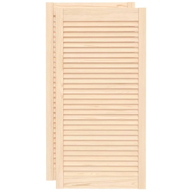 vidaXL Πορτάκια με Περσίδες 2 Τεμ. 99,3x49,4 εκ. από Μασίφ Ξύλο Πεύκου