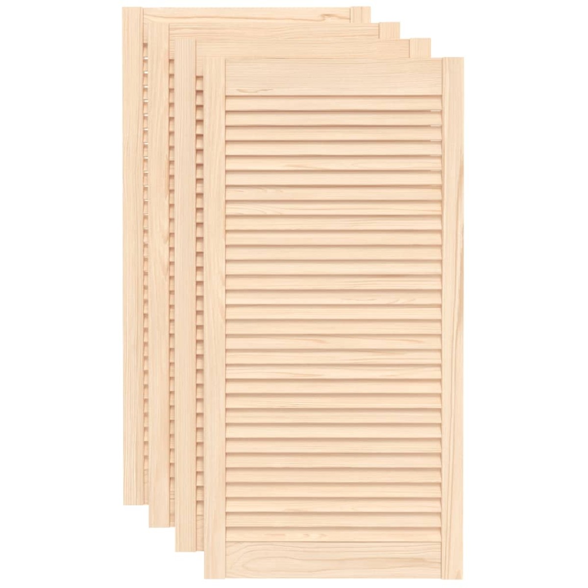 vidaXL Πορτάκια με Περσίδες 4 Τεμ. 99,3x49,4 εκ. από Μασίφ Ξύλο Πεύκου