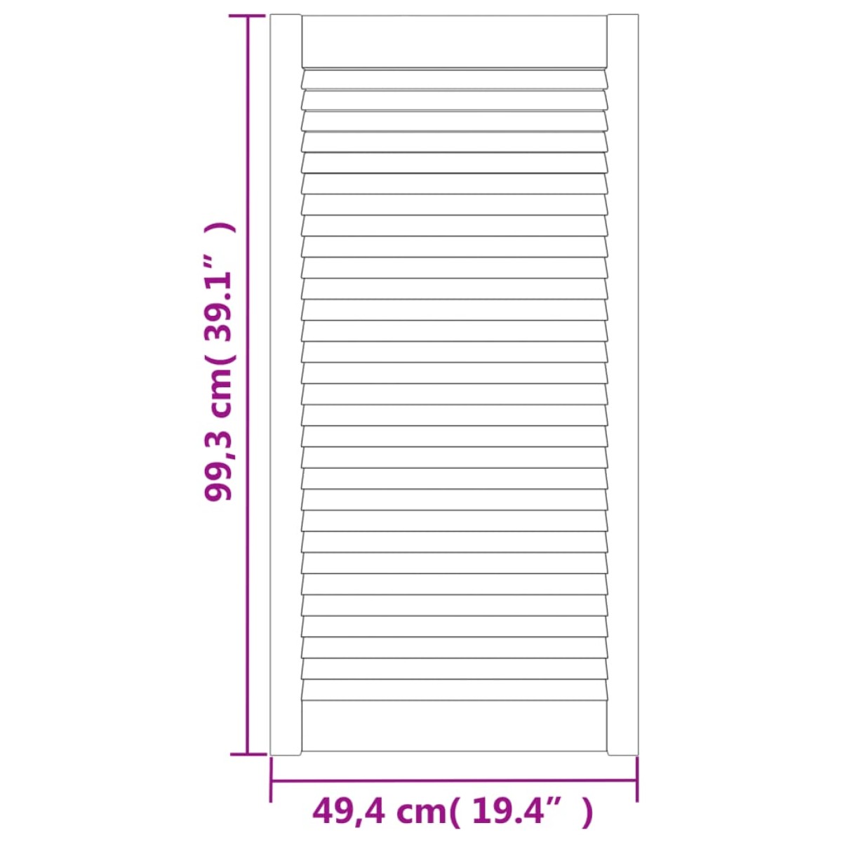 vidaXL Πορτάκια με Περσίδες 4 Τεμ. 99,3x49,4 εκ. από Μασίφ Ξύλο Πεύκου