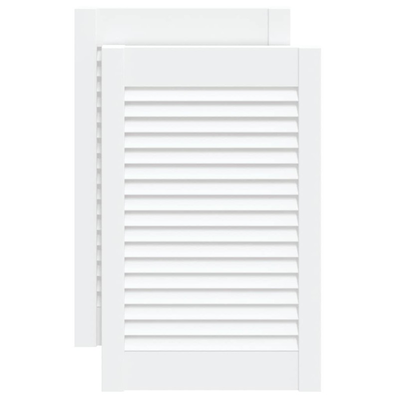 vidaXL Πορτάκια με Περσίδες 2 Τεμ. Λευκά 61,5x39,4εκ Μασίφ Ξύλο Πεύκου