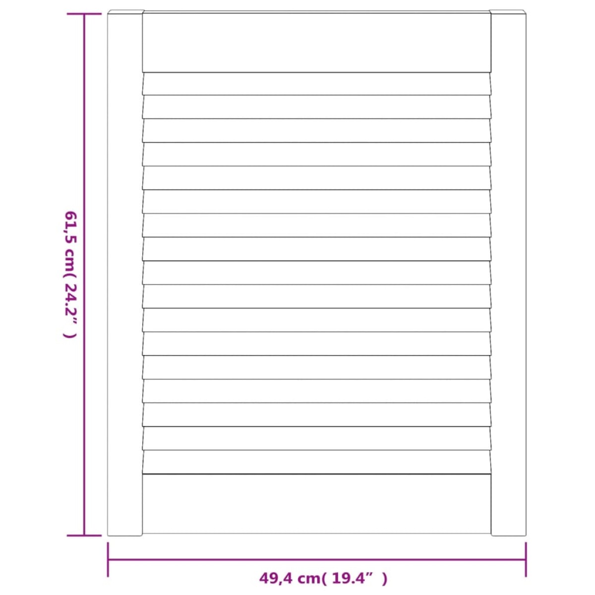 vidaXL Πορτάκι με Περσίδες 61,5x49,4 εκ. από Μασίφ Ξύλο Πεύκου