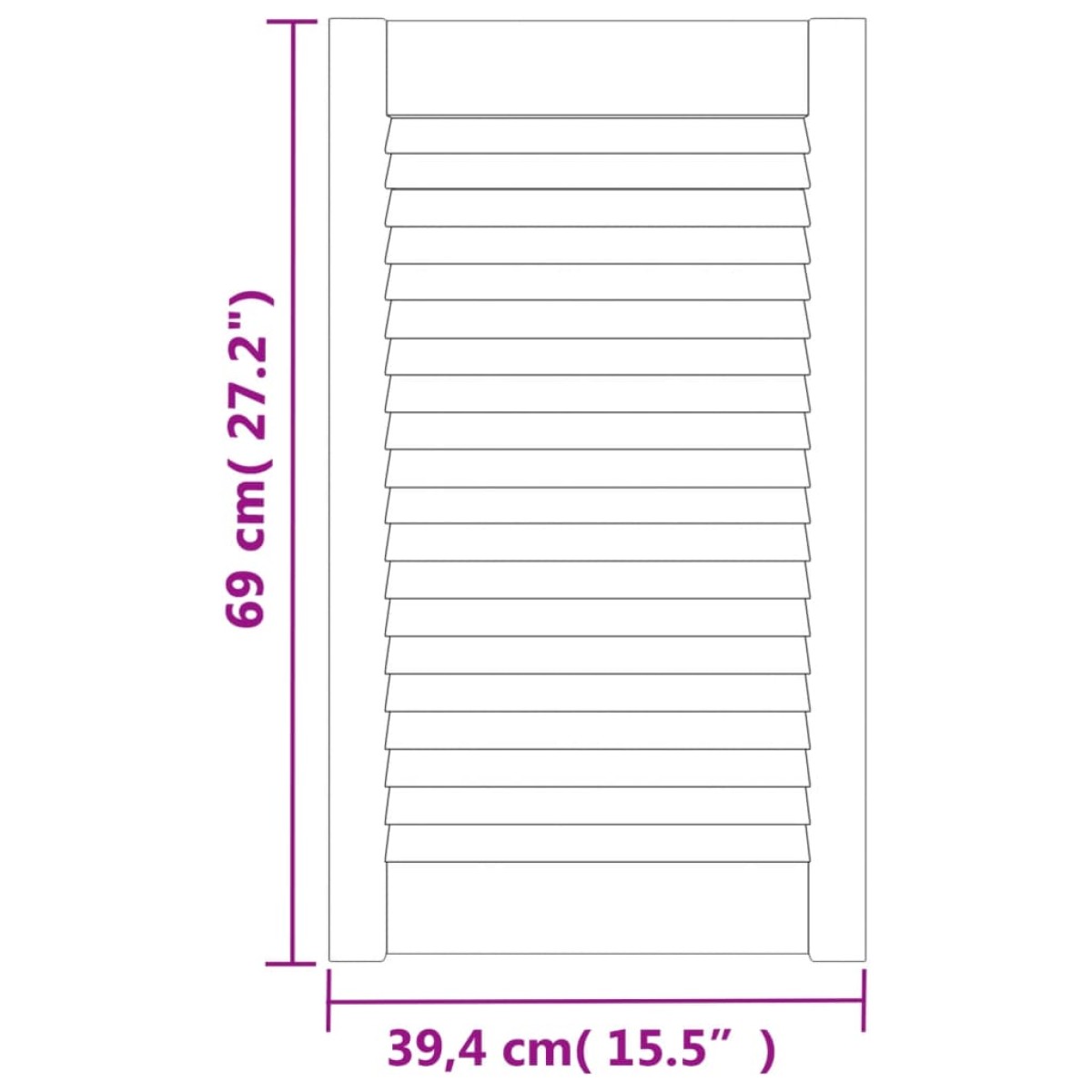vidaXL Πορτάκια με Περσίδες 4 Τεμ. Λευκά 69x39,4εκ Μασίφ Ξύλο Πεύκου