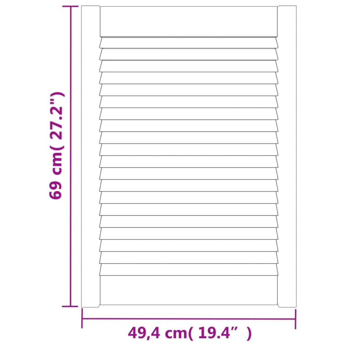 vidaXL Πορτάκι με Περσίδες 69x49,4 εκ. από Μασίφ Ξύλο Πεύκου