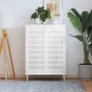 vidaXL Πορτάκια με Περσίδες 2 τεμ Λευκά 99,3x39,4 εκ Μασίφ Ξύλο Πεύκου