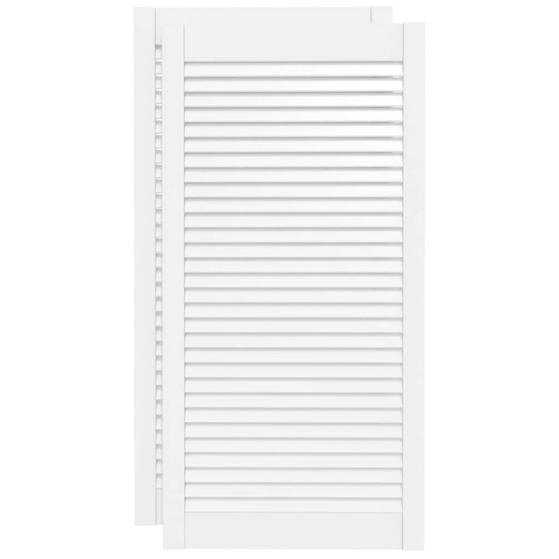 vidaXL Πορτάκια με Περσίδες 2 τεμ. Λευκά 99,3x49,4εκ Μασίφ Ξύλο Πεύκου