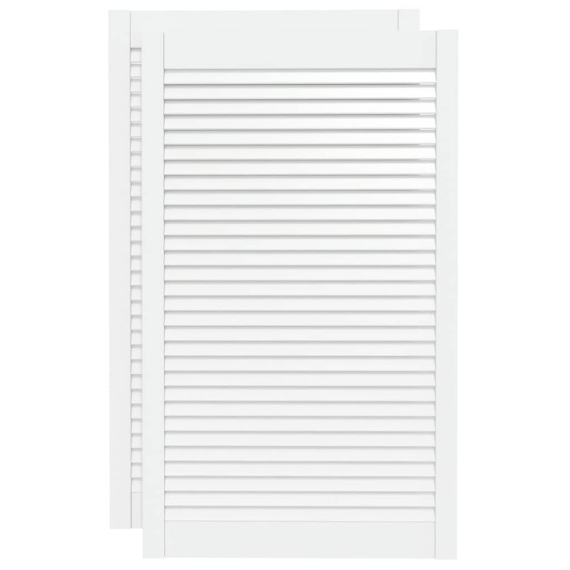 vidaXL Πορτάκια με Περσίδες 2 τεμ. Λευκά 99,3x59,4εκ Μασίφ Ξύλο Πεύκου