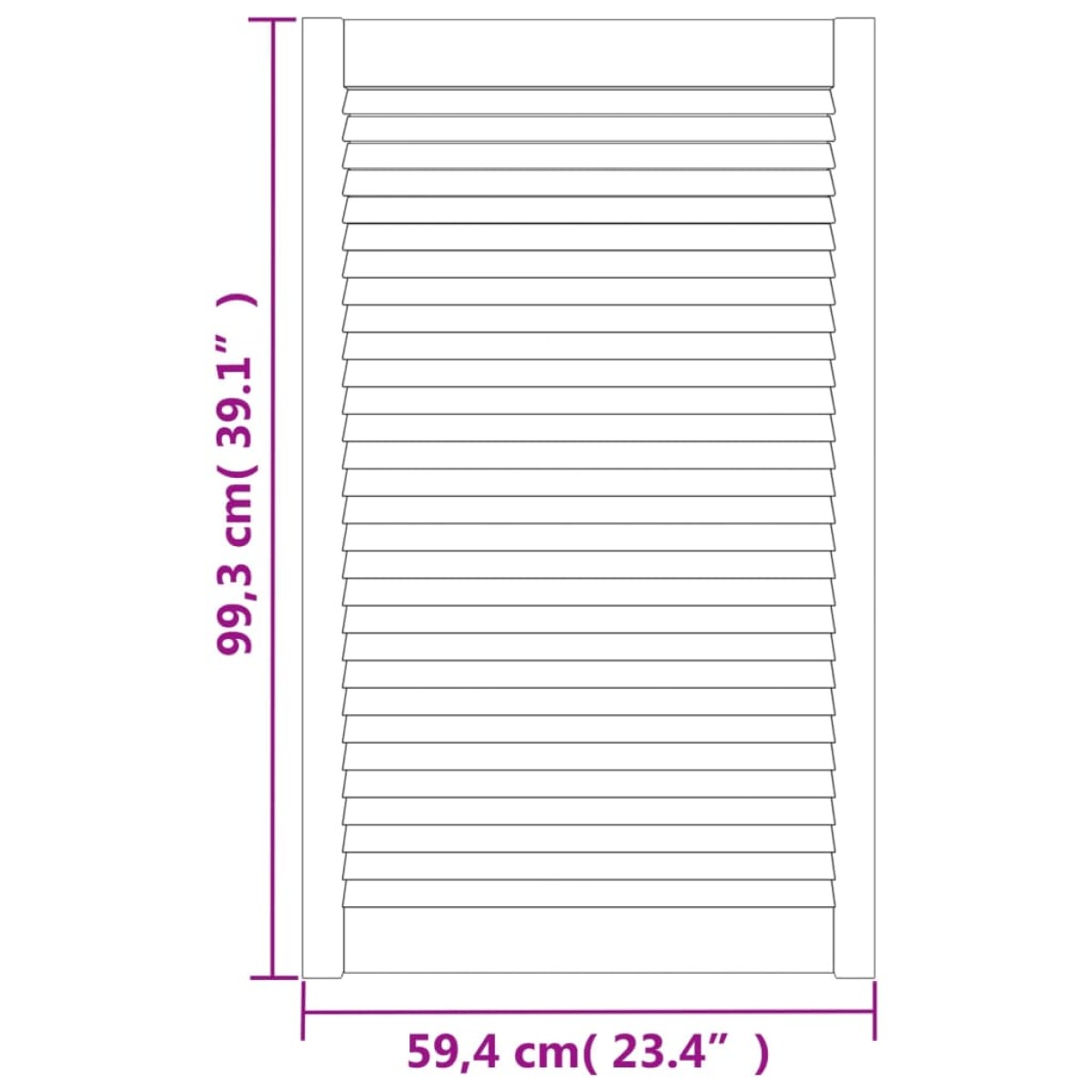 vidaXL Πορτάκια με Περσίδες 2 τεμ Λευκά 99,3x59,4 εκ Μασίφ Ξύλο Πεύκου