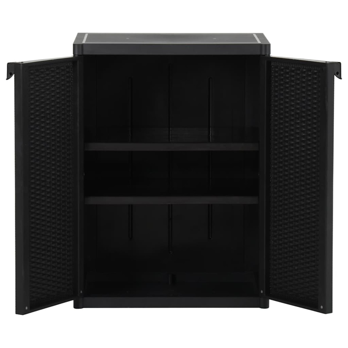 vidaXL Ντουλάπι Αποθήκευσης Κήπου Μαύρο 65x45x88 εκ. από Ρατάν PP