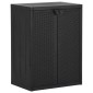 vidaXL Ντουλάπι Αποθήκευσης Κήπου Μαύρο 65x45x88 εκ. από Ρατάν PP
