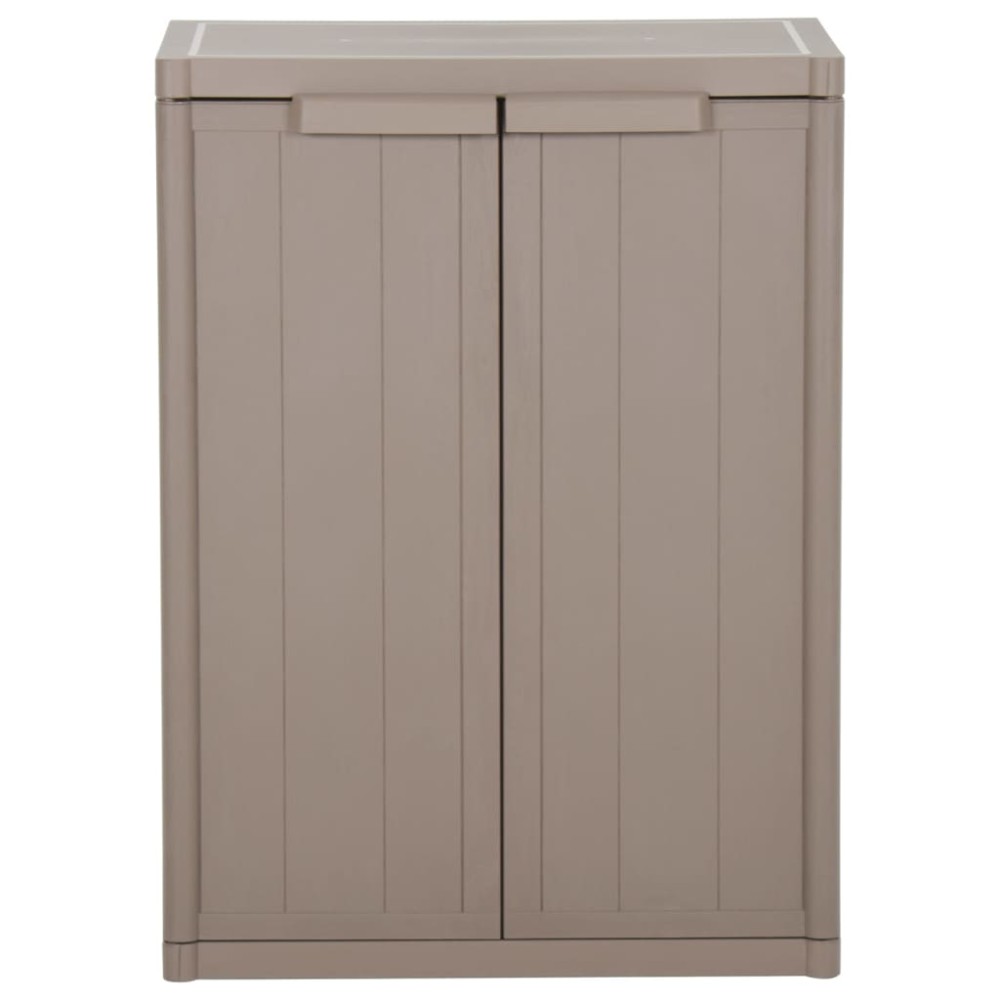 vidaXL Ντουλάπι Αποθήκευσης Κήπου Καφέ 65x45x88 εκ. PP Εμφάνιση Ξύλου