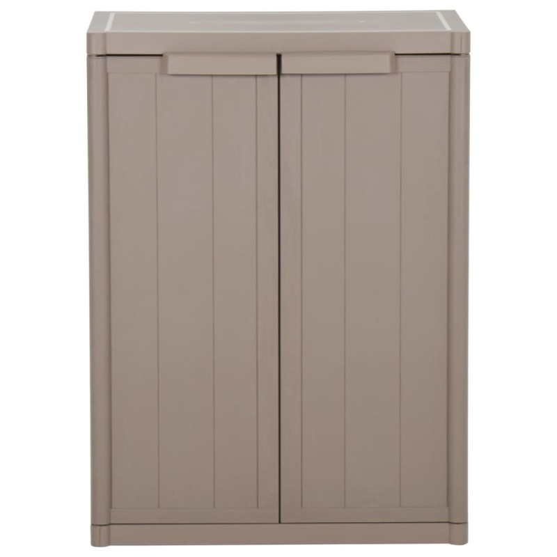 vidaXL Ντουλάπι Αποθήκευσης Κήπου Καφέ 65x45x88 εκ. PP Εμφάνιση Ξύλου
