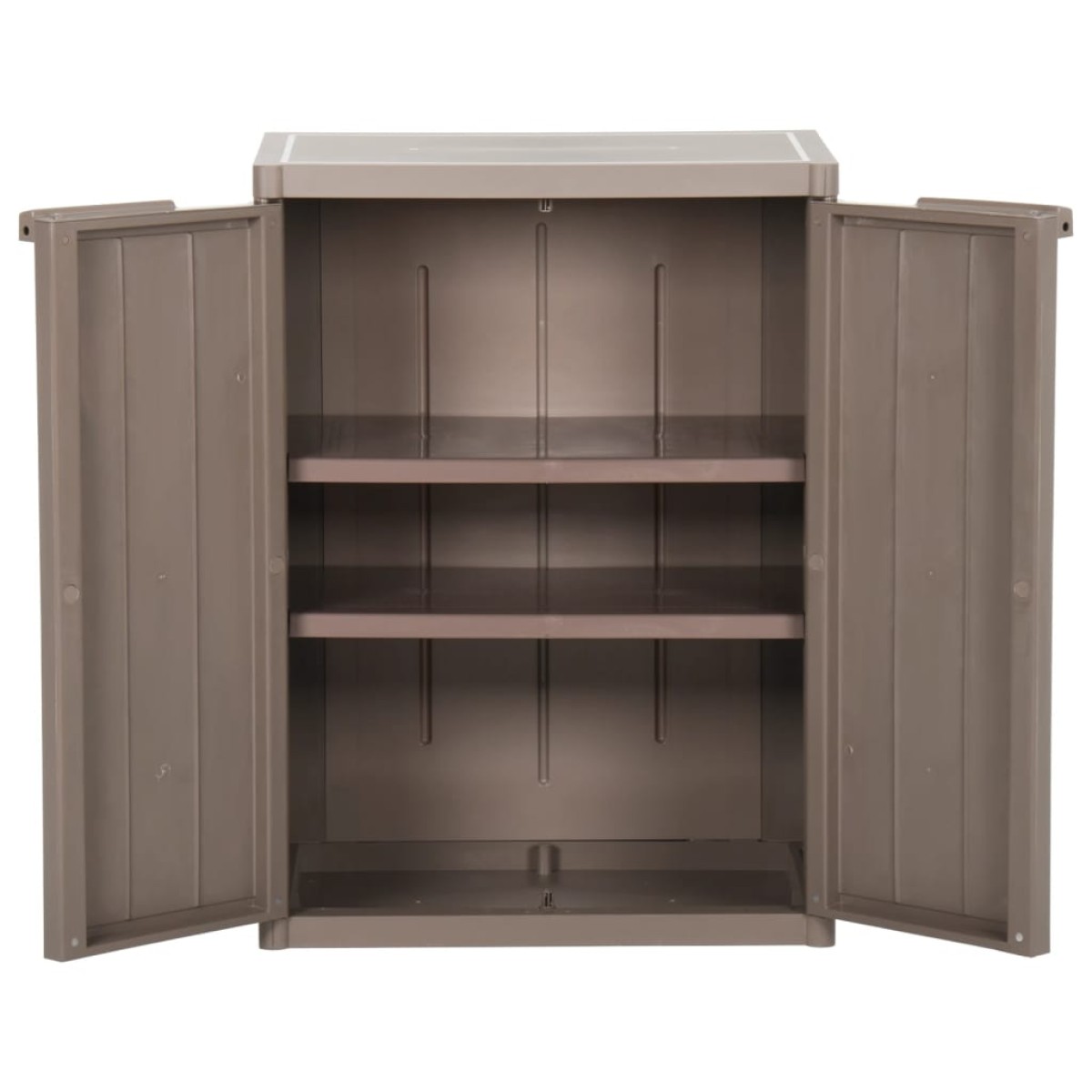 vidaXL Ντουλάπι Αποθήκευσης Κήπου Καφέ 65x45x88 εκ. PP Εμφάνιση Ξύλου