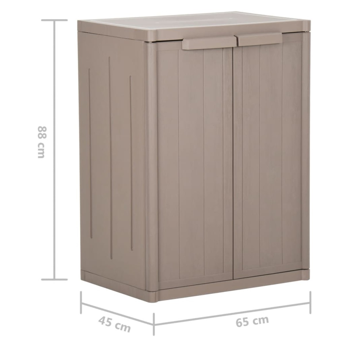 vidaXL Ντουλάπι Αποθήκευσης Κήπου Καφέ 65x45x88 εκ. PP Εμφάνιση Ξύλου