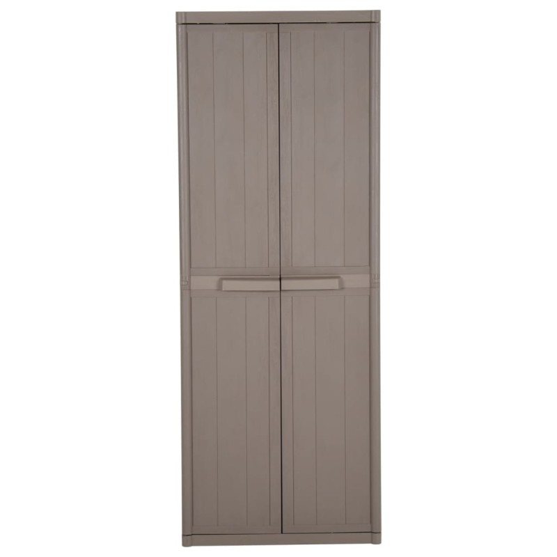 vidaXL Ντουλάπι Αποθήκευσης Κήπου Καφέ 65x45x172 εκ. PP Εμφάνιση Ξύλου