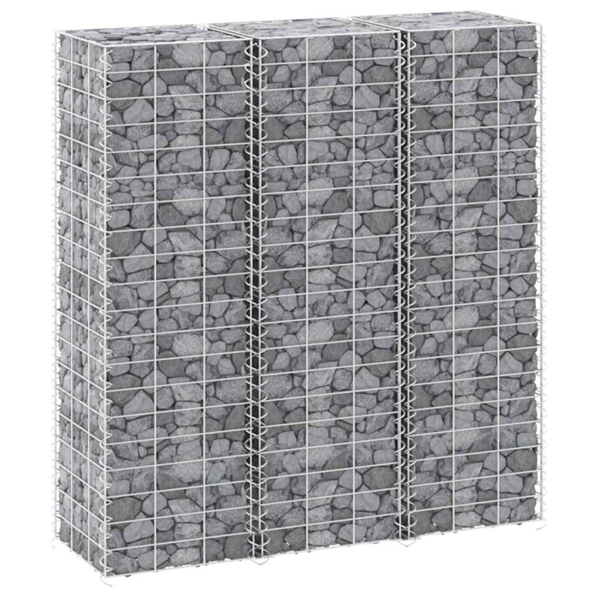 vidaXL Συρματοκιβώτια-Γλάστρες Υπερυψ. 3 τεμ. 30x30x100εκ. Σιδερένιες