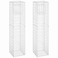 vidaXL Συρματοκιβώτια Στύλοι 2 τεμ. 40 x 40 x 180 εκ. Σιδερένιοι