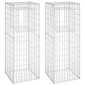 vidaXL Συρματοκιβώτια Στύλοι 2 τεμ. 50 x 50 x 140 εκ. Σιδερένιοι