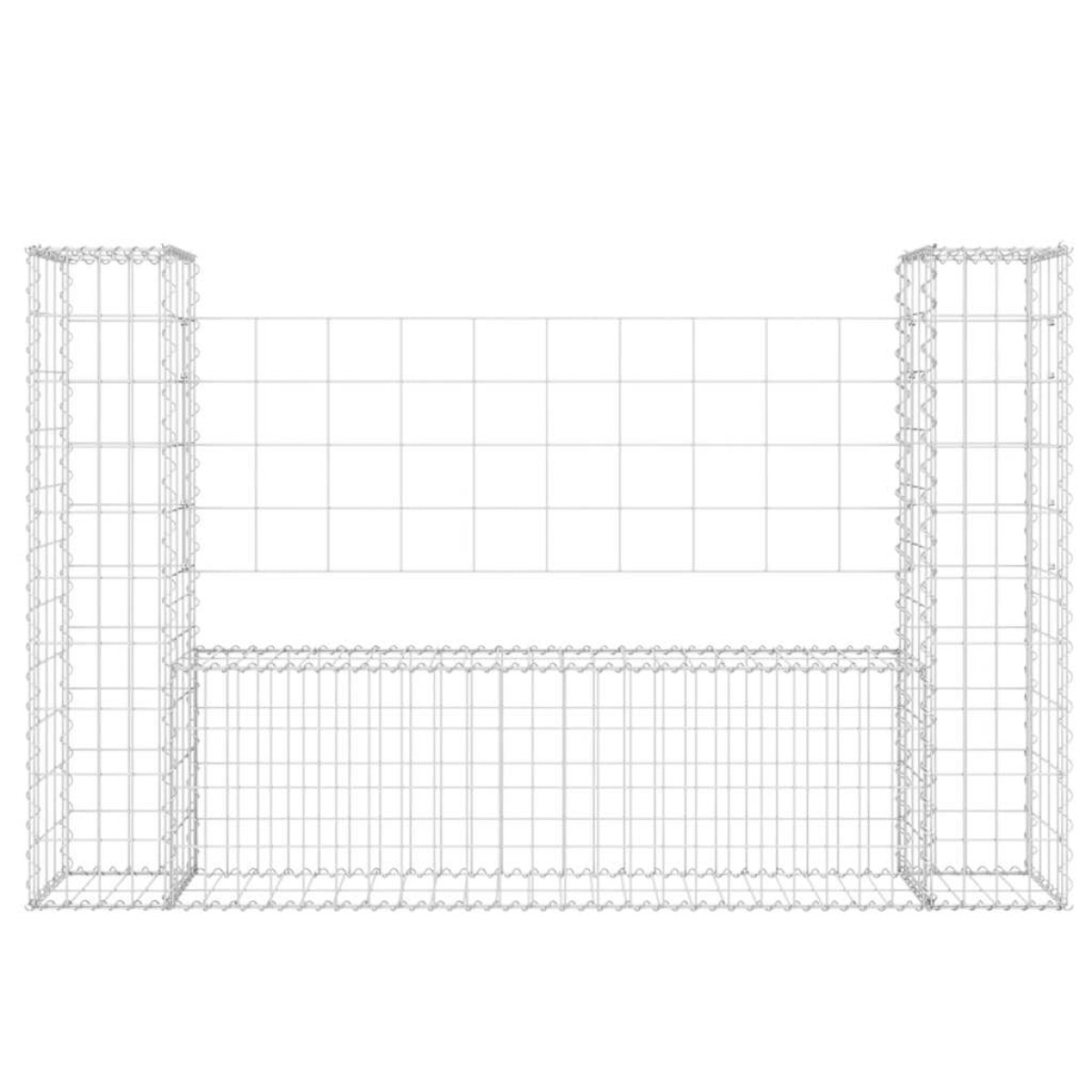 vidaXL Συρματοκιβώτιο σε U Σχήμα με 2 Στύλους 140x20x100 εκ Σιδερένιο