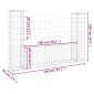 vidaXL Συρματοκιβώτιο σε U Σχήμα με 2 Στύλους 140x20x100 εκ Σιδερένιο