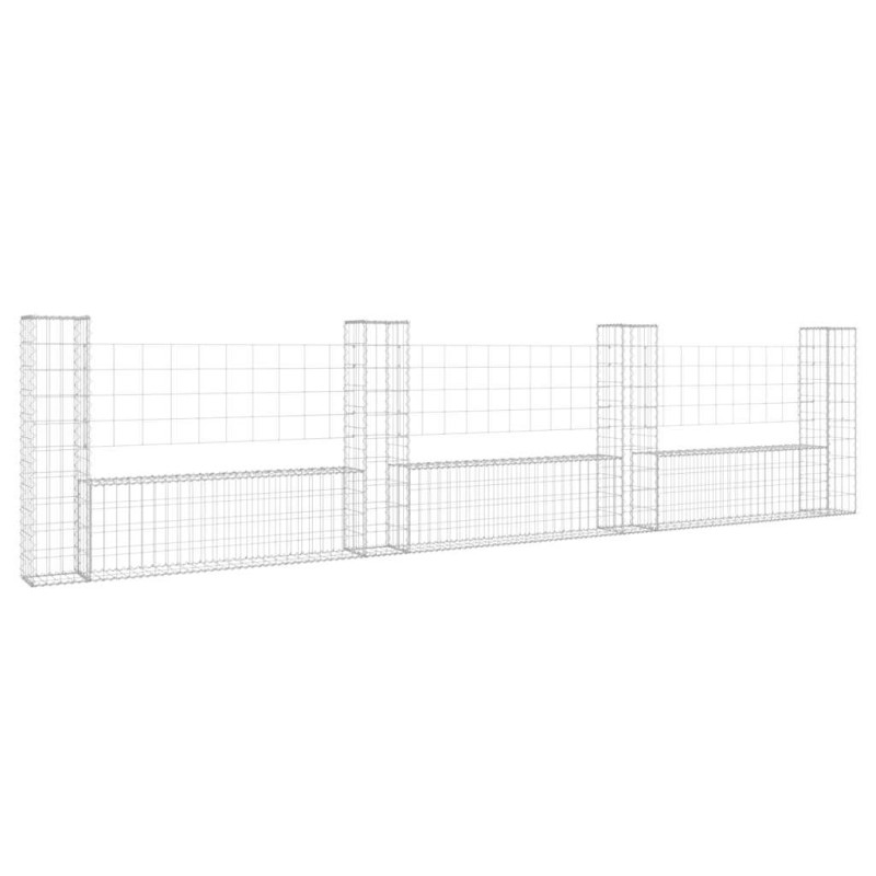 vidaXL Συρματοκιβώτια Στύλοι σε U Σχήμα 4 τεμ. 380x20x100 εκ Σιδερένια