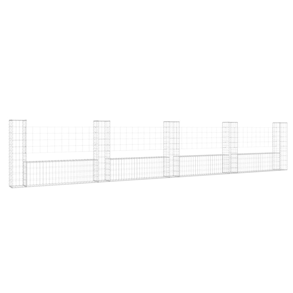 vidaXL Συρματοκιβώτια Στύλοι σε U Σχήμα 5 τεμ. 500x20x100 εκ Σιδερένια