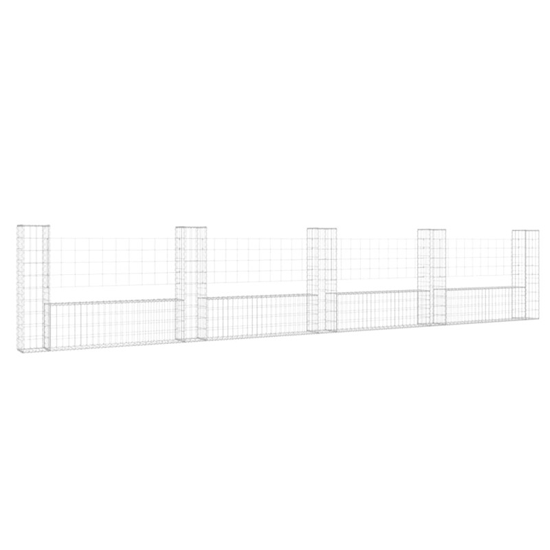vidaXL Συρματοκιβώτια Στύλοι σε U Σχήμα 5 τεμ. 500x20x100 εκ Σιδερένια