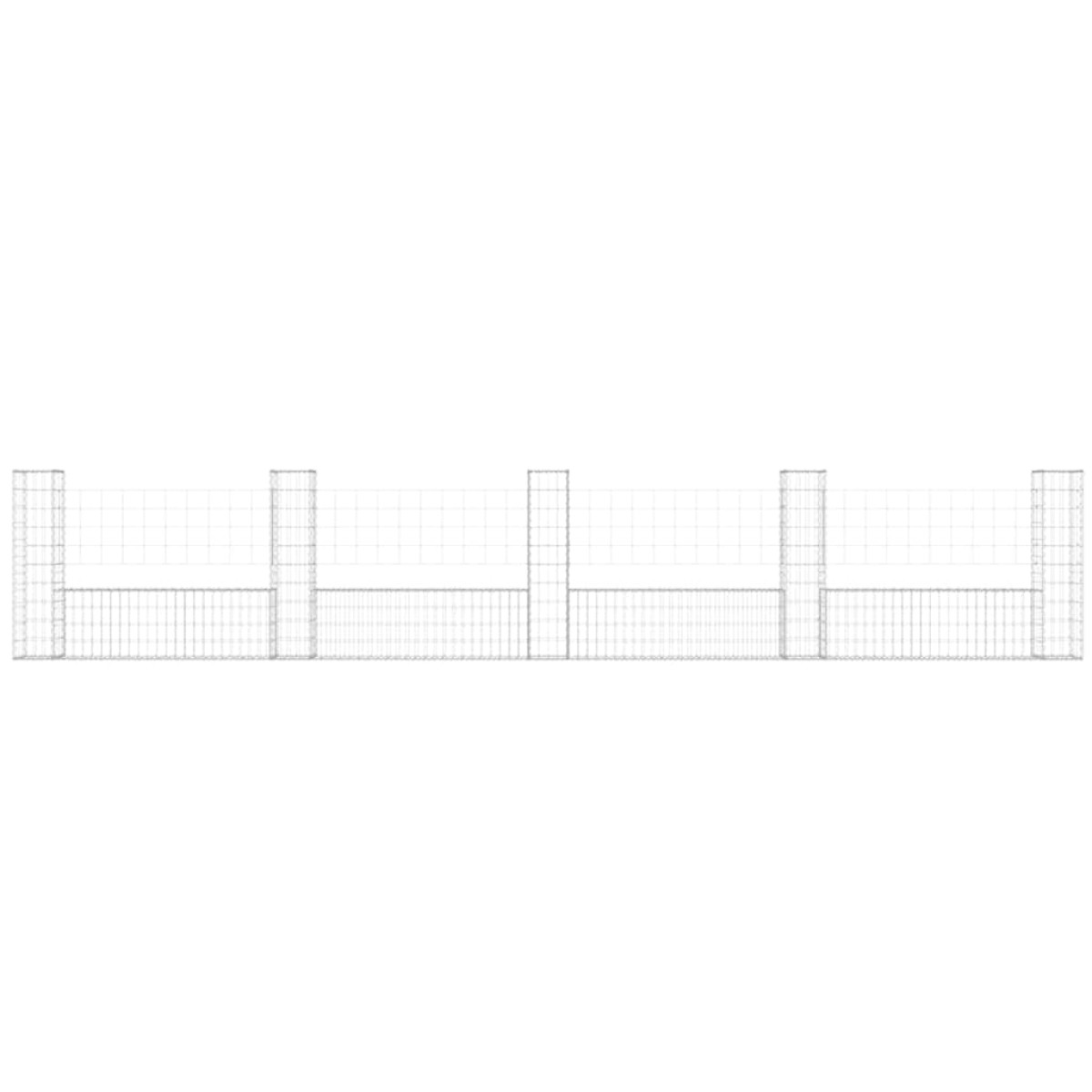 vidaXL Συρματοκιβώτια Στύλοι σε U Σχήμα 5 τεμ. 500x20x100 εκ Σιδερένια