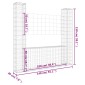 vidaXL Συρματοκιβώτιο σε U Σχήμα με 2 Στύλους 140x20x150 εκ. Σιδερένιο