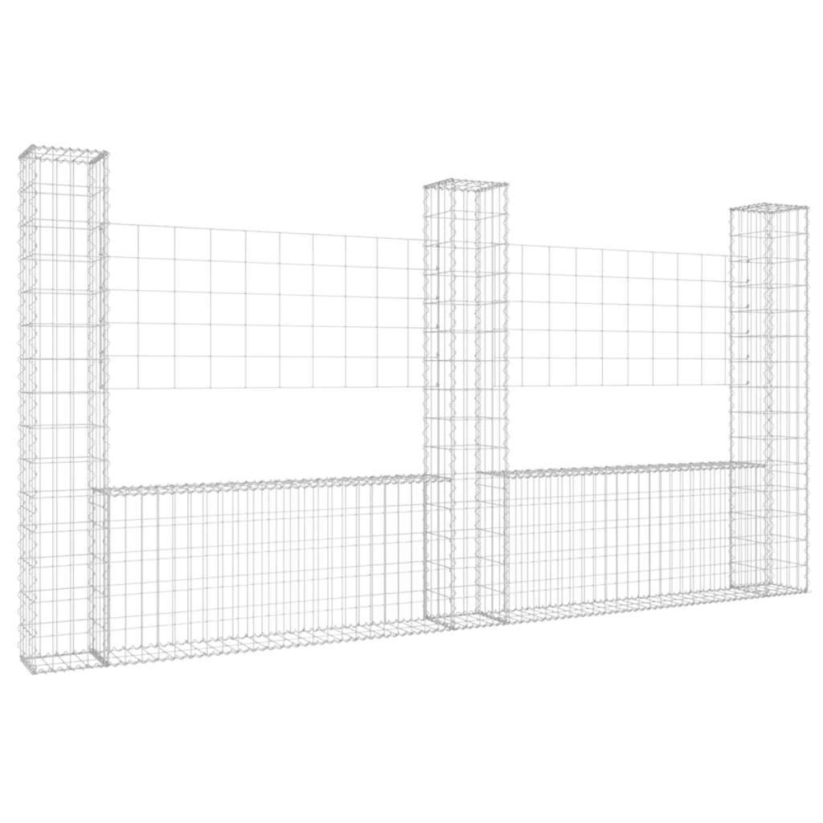 vidaXL Συρματοκιβώτια Στύλοι σε U Σχήμα 3 τεμ. 260x20x150 εκ Σιδερένια
