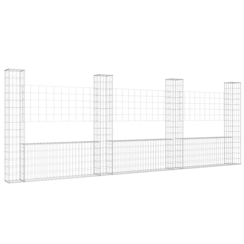 vidaXL Συρματοκιβώτια Στύλοι σε U Σχήμα 4 τεμ. 380x20x150 εκ Σιδερένια