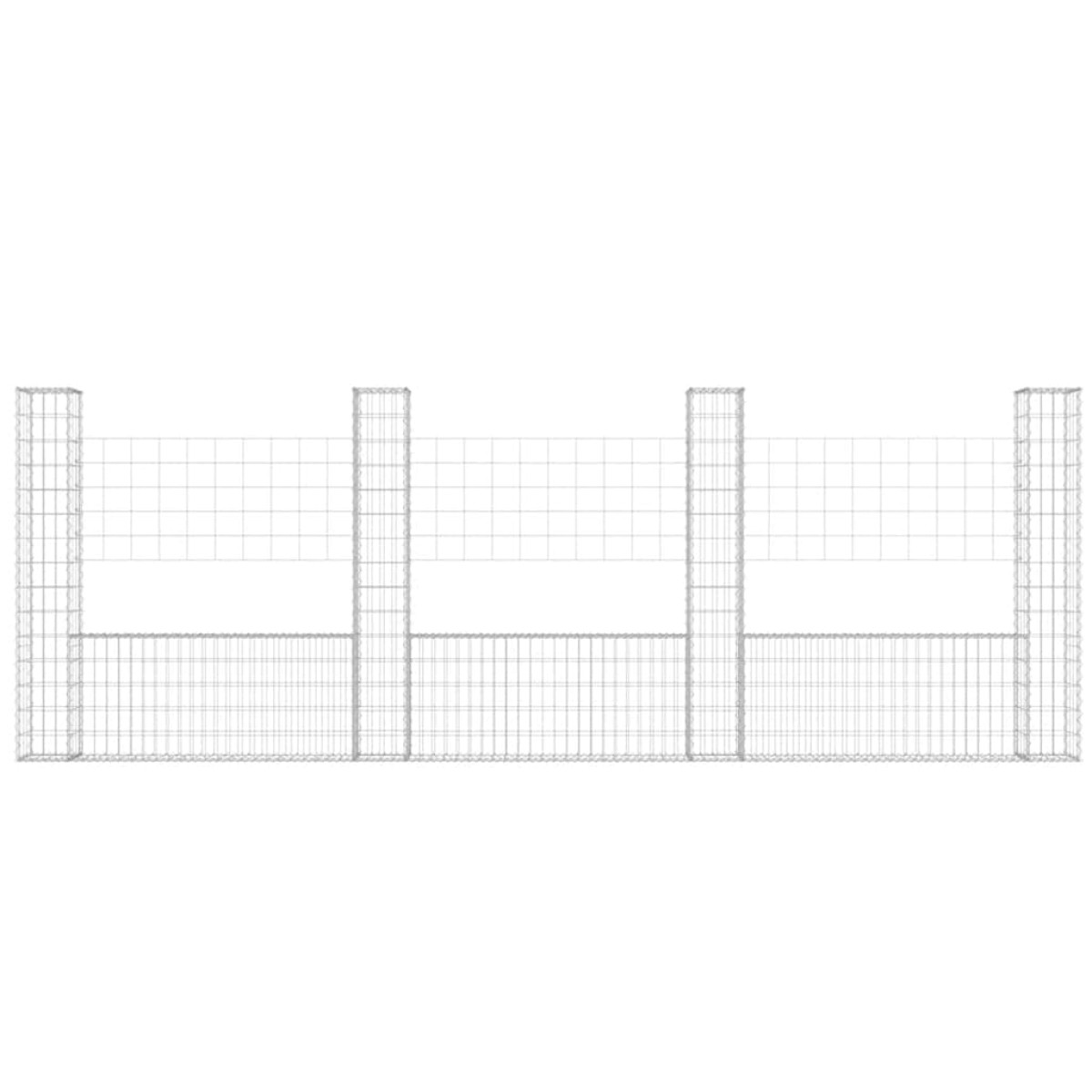 vidaXL Συρματοκιβώτια Στύλοι σε U Σχήμα 4 τεμ. 380x20x150 εκ Σιδερένια