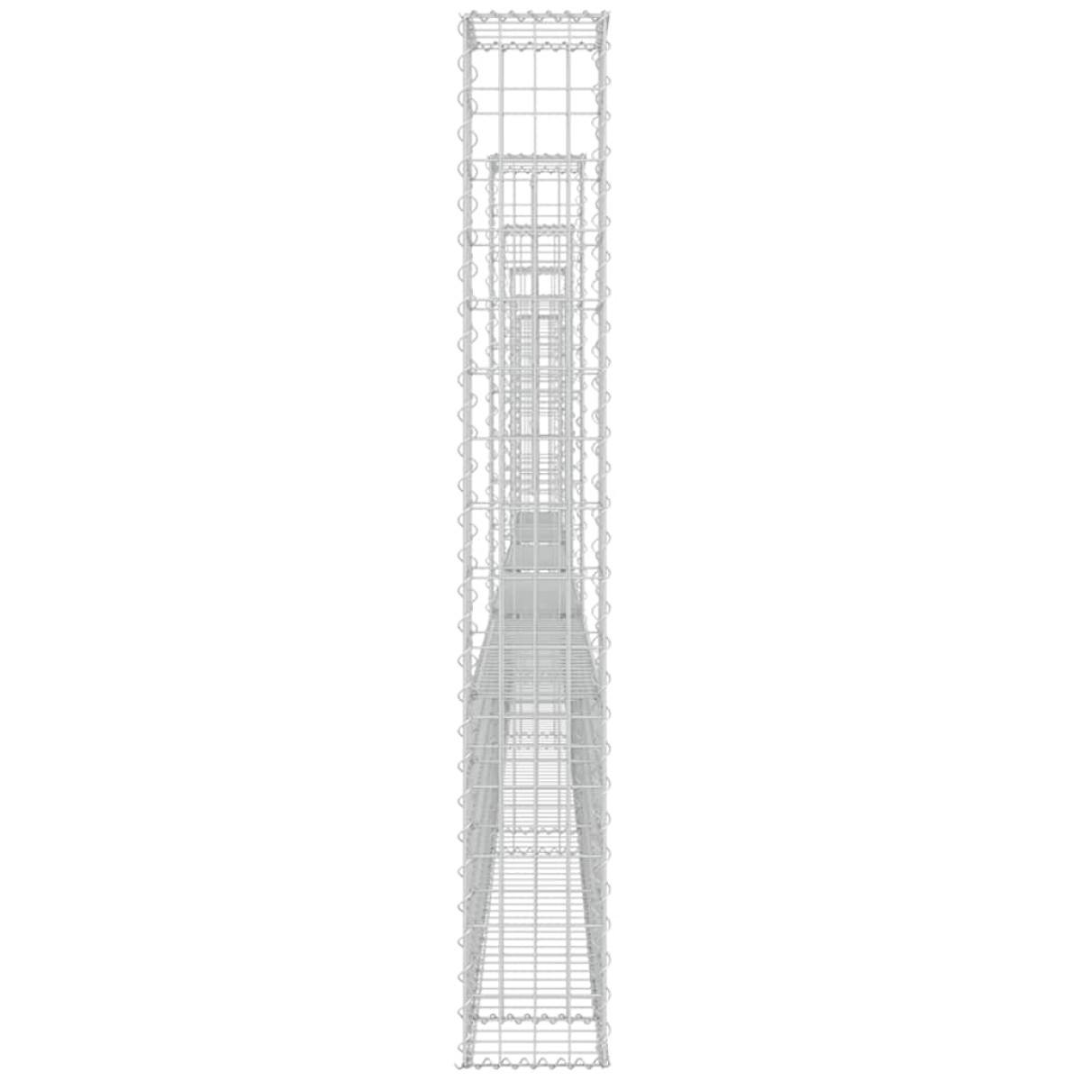 vidaXL Συρματοκιβώτιο σε U Σχήμα με 6 Στύλους 620x20x150 εκ Σιδερένιο