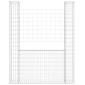 vidaXL Συρματοκιβώτιο σε U Σχήμα με 2 Στύλους 140x20x200 εκ Σιδερένιο