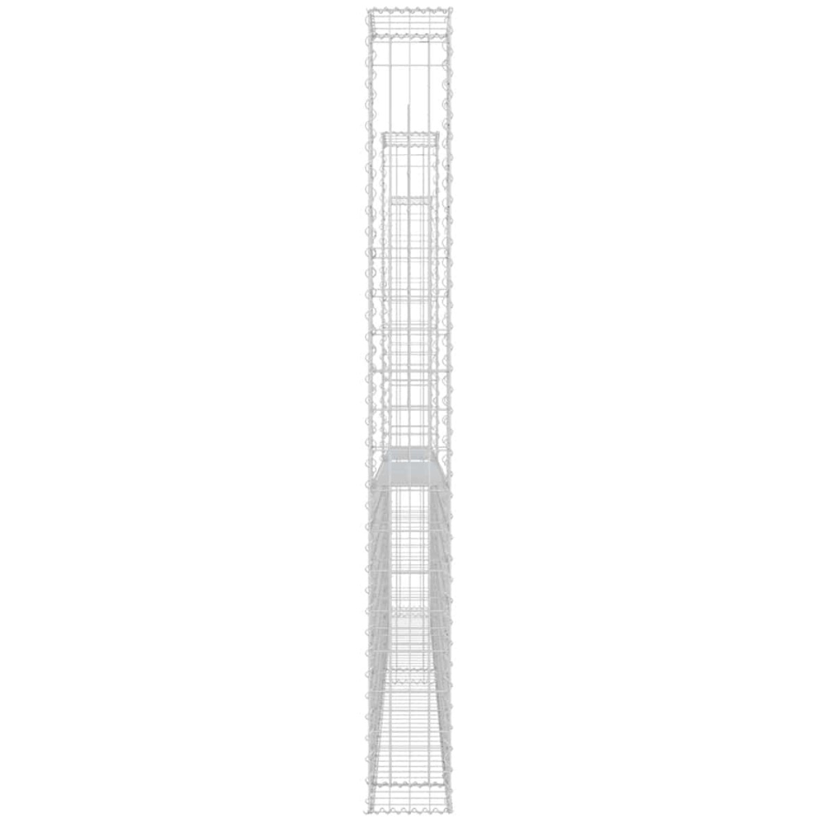 vidaXL Συρματοκιβώτιο σε U Σχήμα με 2 Στύλους 140x20x200 εκ Σιδερένιο