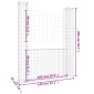 vidaXL Συρματοκιβώτιο σε U Σχήμα με 2 Στύλους 140x20x200 εκ Σιδερένιο